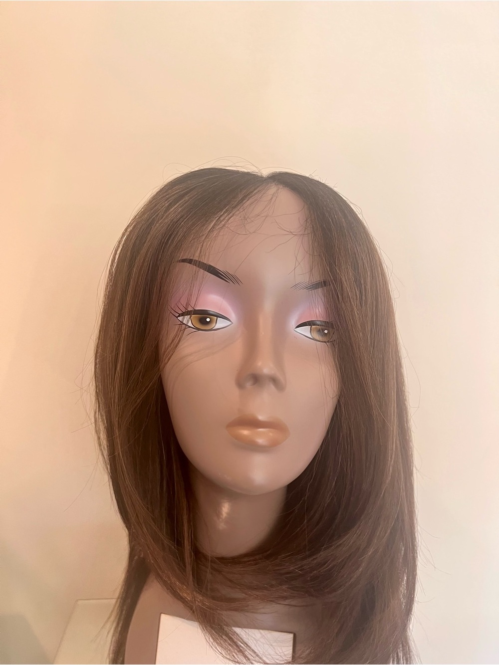 18”Straight Chocolate Swirl, HD, Transparent Lace, Front Wig with Subtle Layers